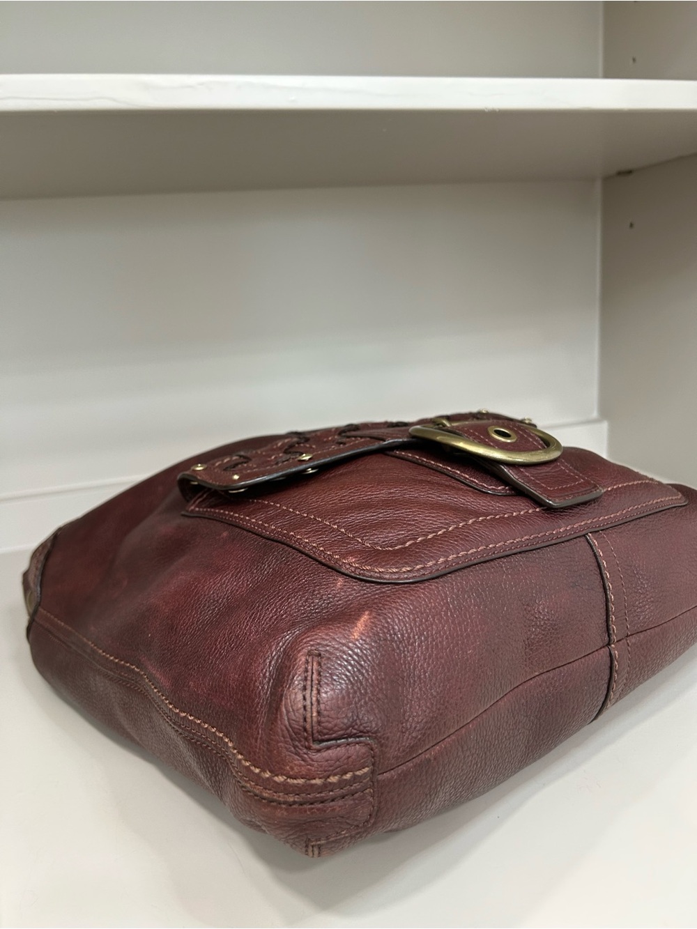 Coach Bleecker Soft Milled Cowhide Woven Pocket Hobo Tattersall Y2K Shoulder Bag - Picture 9 of 17